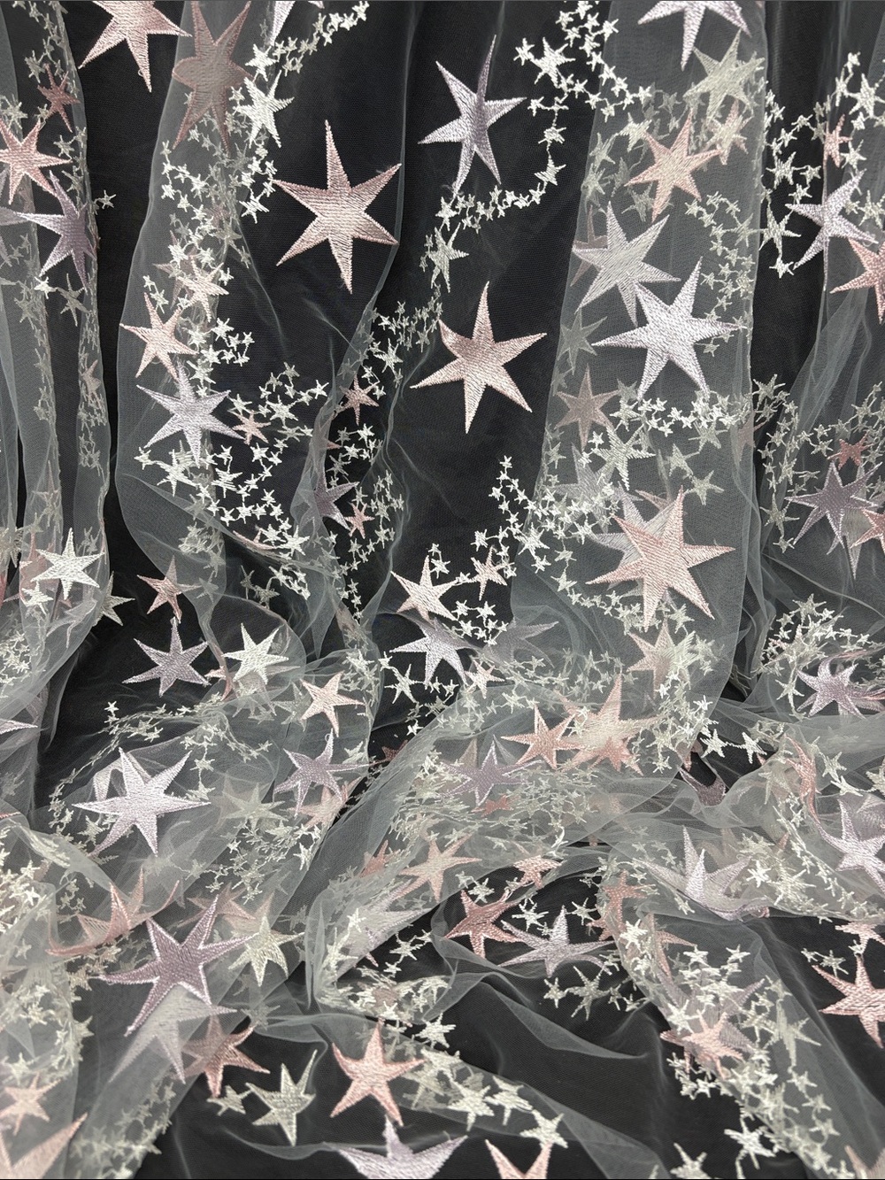 Embroidered star tulle